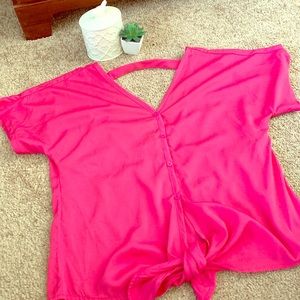flirty silky hot pink blouse!